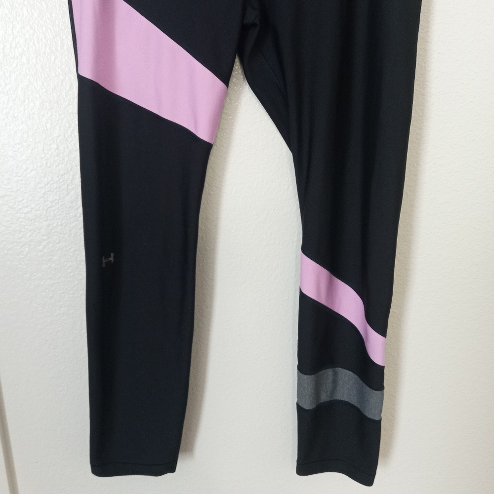 Under Armour Compression Athletic Colorblock Black Heatgear Leggings XL - Picture 3 of 6